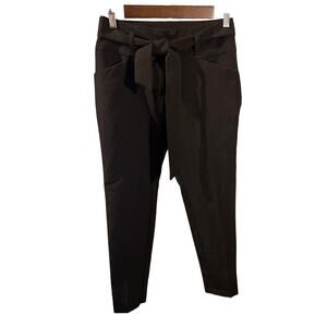 Office Wear Black Paperbag Waist Tie Trousers - Juniors Size 1 - Career/Chic